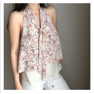 Zara tie bow neck top